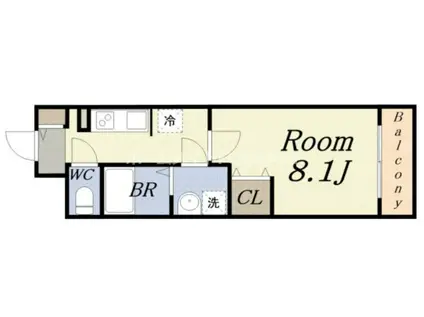 レジデンス 堀江西(1K/3階)の間取り写真