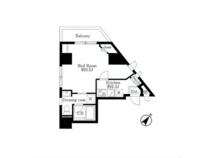 ププレMIYA八丁堀(1K/3階)の間取り写真