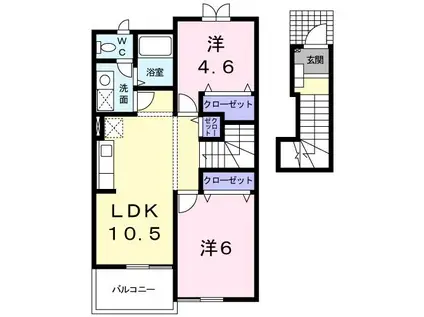 エル美里(2LDK/2階)の間取り写真