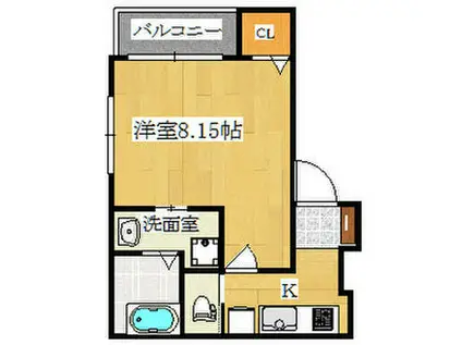 KTIレジデンス桃谷A(1K/2階)の間取り写真