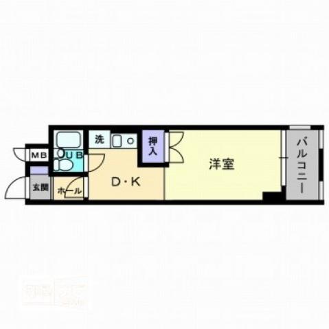 アルファエステート扇町(1DK/2階)の間取り写真