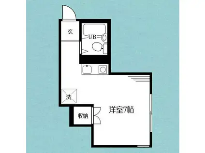 ベルハイツ小田急相模原(ワンルーム/1階)の間取り写真