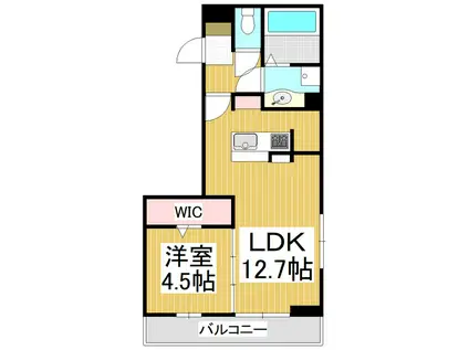 COUR18高宮E(1LDK/1階)の間取り写真