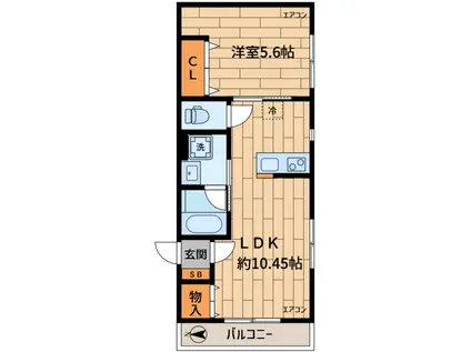 ラフィーネ(1LDK/2階)の間取り写真