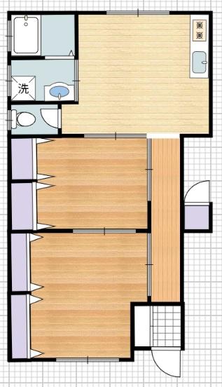 西島ハイツ(2DK/1階)の間取り写真