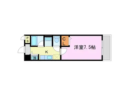 セントヴィラ(1K/1階)の間取り写真