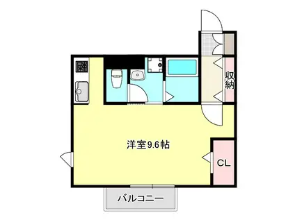 ゴールドレジーナIII(ワンルーム/1階)の間取り写真