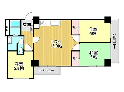 花川アーバンライフ(3LDK/7階)の間取り写真