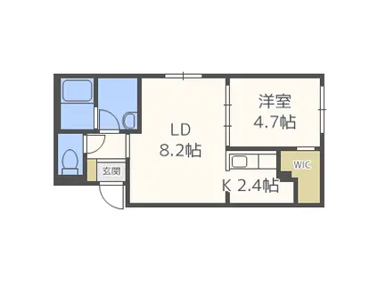 PRINCIPAL 南郷(1LDK/1階)の間取り写真