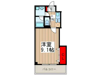 ゴールドクレスト(1K/7階)の間取り写真