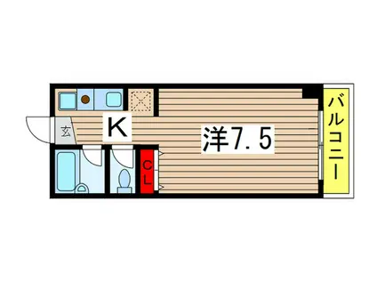 フローラル壱番館(1K/2階)の間取り写真