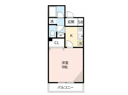 エスポワール(1K/1階)の間取り写真