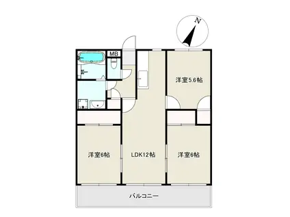 グランレーブ(3LDK/2階)の間取り写真