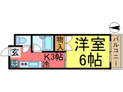 第2コーポ入福(1K/1階)の間取り写真