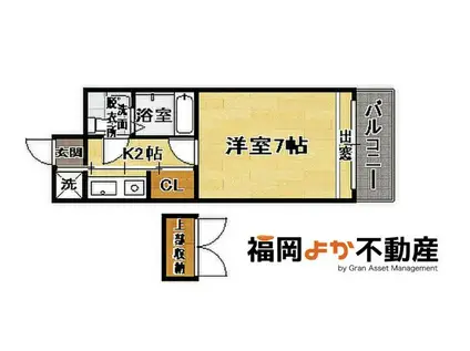 エステートモア博多II(1K/8階)の間取り写真