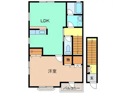 カーサ・グランデ(1LDK/2階)の間取り写真