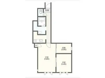 エール中央通(1SDK/1階)の間取り写真