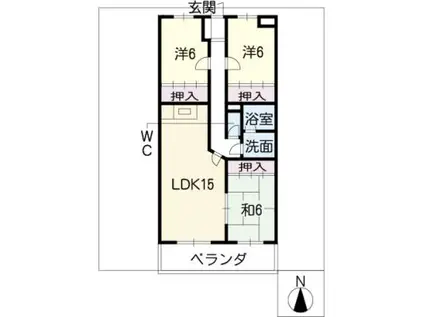 ハイゼ浅井(3LDK/1階)の間取り写真