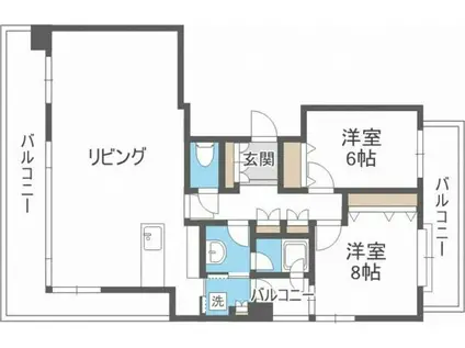 カルム大通公園(2LDK/11階)の間取り写真