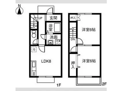 DUPLEX 国王230B(2LDK/1階)の間取り写真