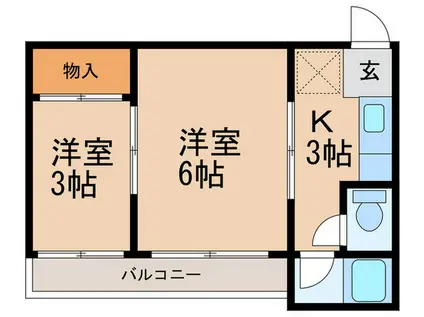 さつきマンション(2K/4階)の間取り写真