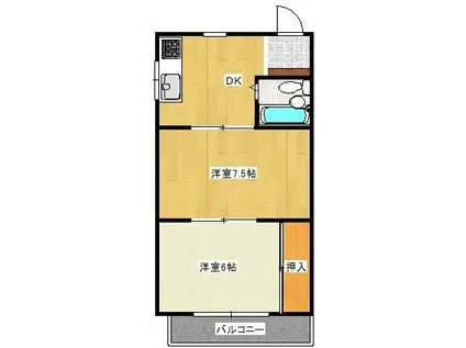 エマーユハイツ(2K/2階)の間取り写真