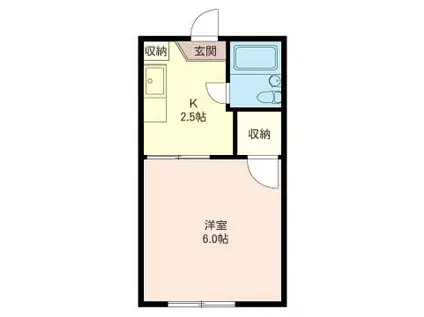 ドルチェ三角(1K/1階)の間取り写真