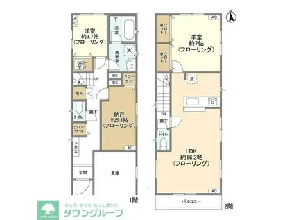 KOLET西台(2SLDK/1階)の間取り写真