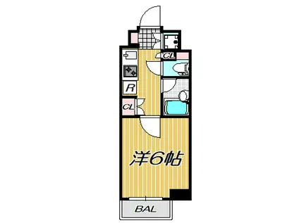 ルーブル目黒不動前(1K/1階)の間取り写真