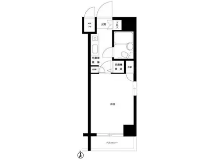 ルーブル下井草(1K/4階)の間取り写真