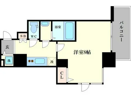 エスレジデンス西長堀(1K/5階)の間取り写真