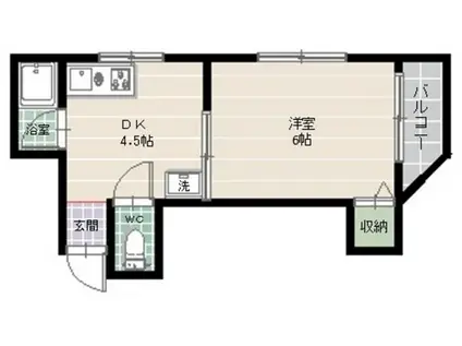 サントピア高取(1DK/1階)の間取り写真