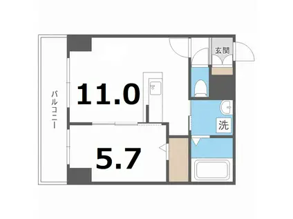 レゾ札幌(1LDK/3階)の間取り写真