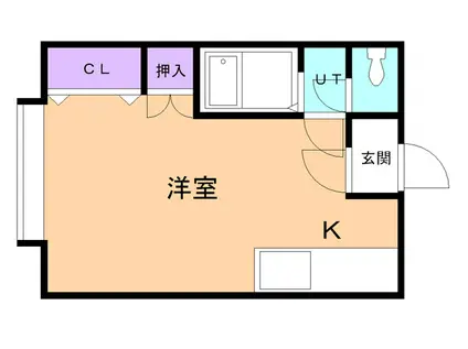 クローバーコート(ワンルーム/1階)の間取り写真