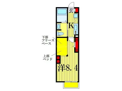 エルスタンザ高砂(1K/1階)の間取り写真