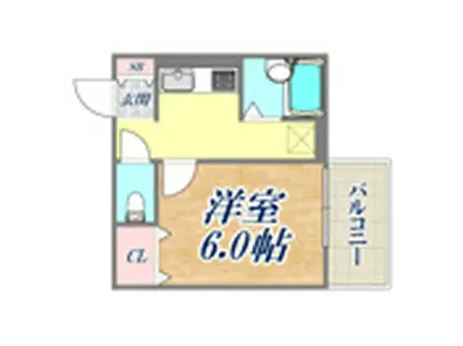 ジュネスわだつみ(1K/1階)の間取り写真