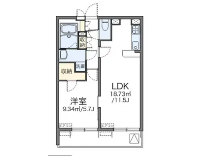 レオパレス三ヶ田(1LDK/3階)の間取り写真