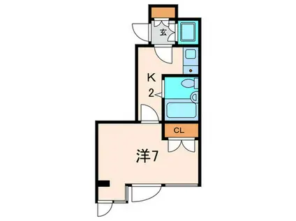ヒルサイド初台(1K/4階)の間取り写真