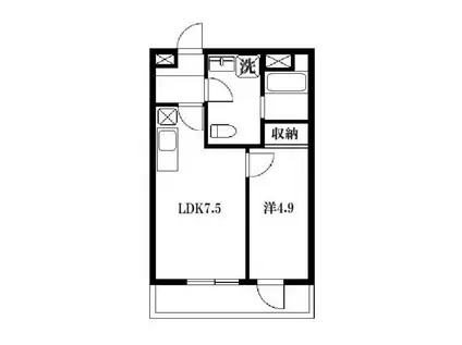 COMODO上尾本町(1LDK/2階)の間取り写真