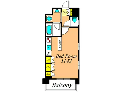 プロスペクト大森海岸(ワンルーム/7階)の間取り写真