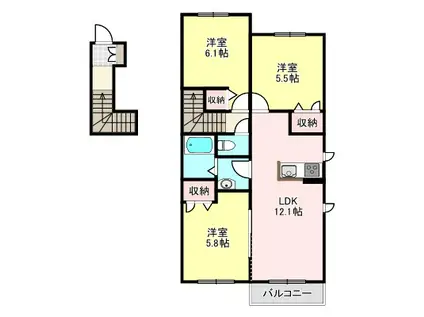 プレミール(3LDK/2階)の間取り写真