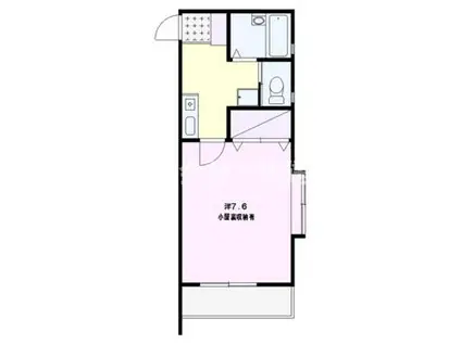 ラ・カーサ・フェリス(1K/2階)の間取り写真