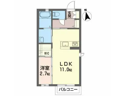 フォレスト イン(1LDK/2階)の間取り写真