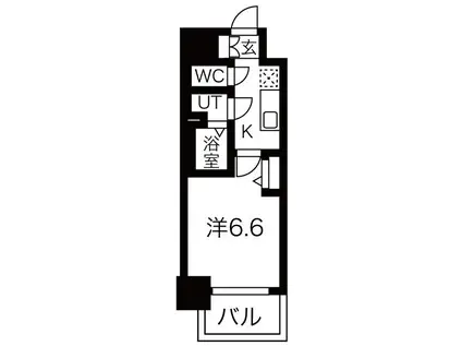 メイクスWアート今池III(1K/4階)の間取り写真