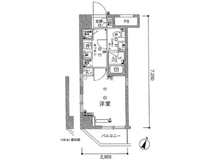 スカイコート都立大学第3(1K/4階)の間取り写真