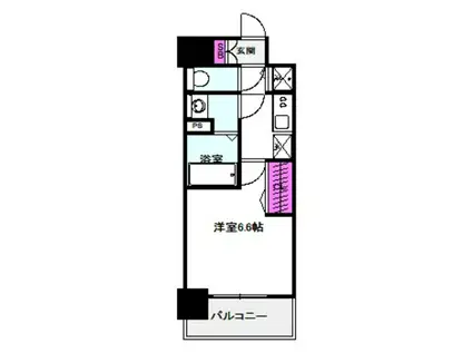 アドバンス大阪バレンシア(1K/13階)の間取り写真