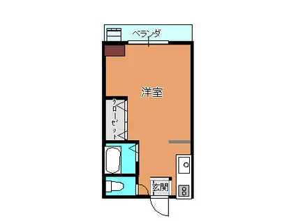 メープルハイツ(1K/1階)の間取り写真