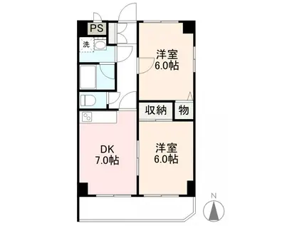 サンモリッツ21(2DK/4階)の間取り写真