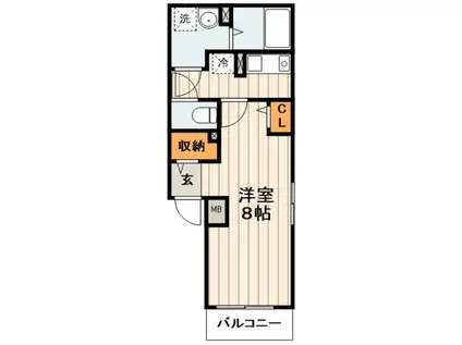 ドルチェヴィータ(1K/4階)の間取り写真