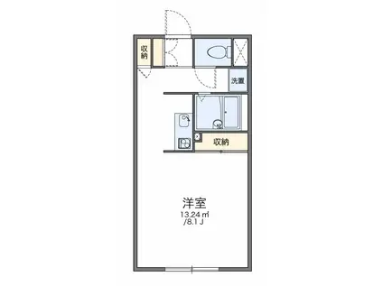 ウェーブ(1K/1階)の間取り写真